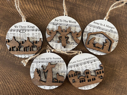 ✨Music Sheet Nativity Ornament